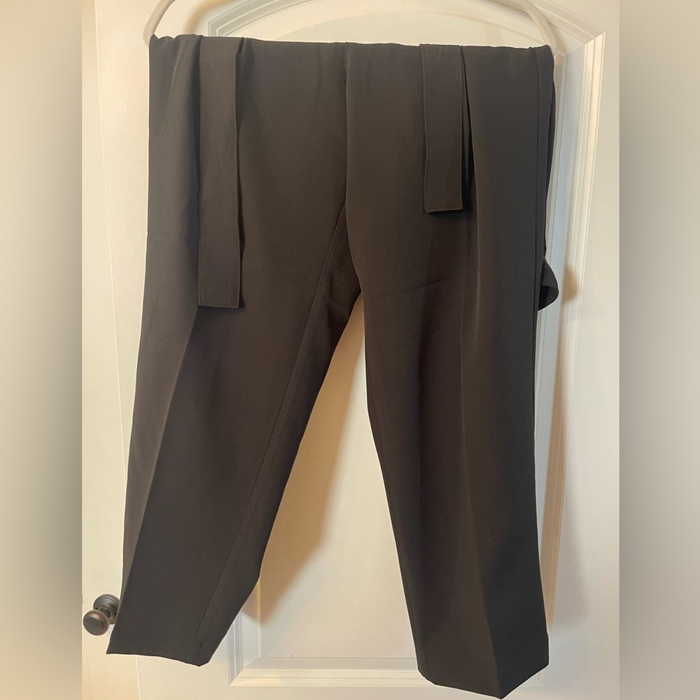 Black Loft outlet pants with ribbon tie. Size Large.